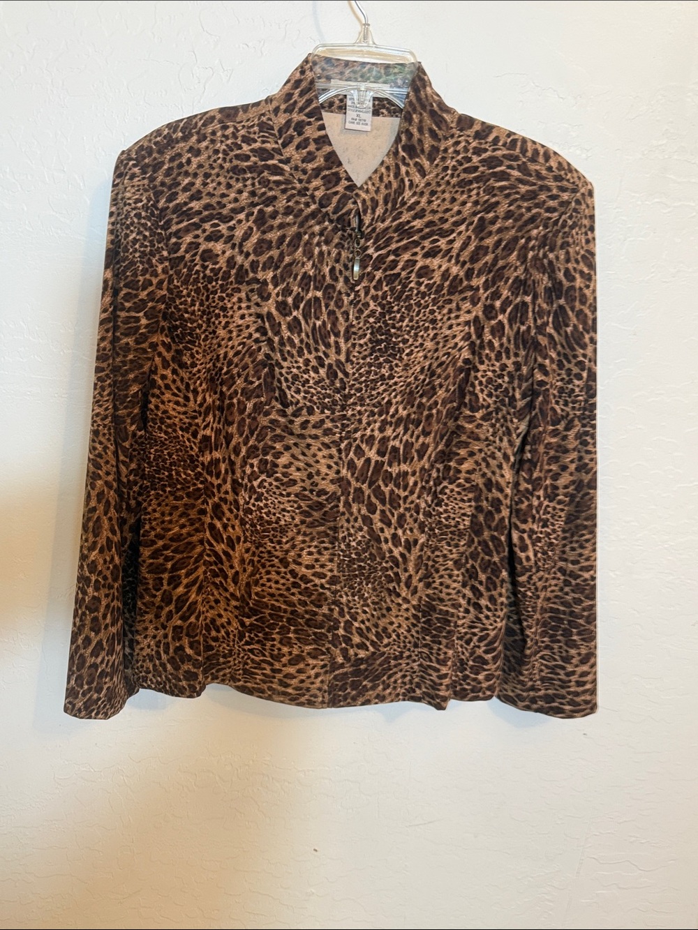 Notations Leopard-Print Zip up jacket - Brown/Black